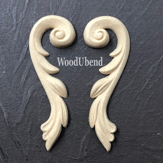 Woodubend pair of Scrolls WUB0360-1, 14×4.5cm when heated bendable
