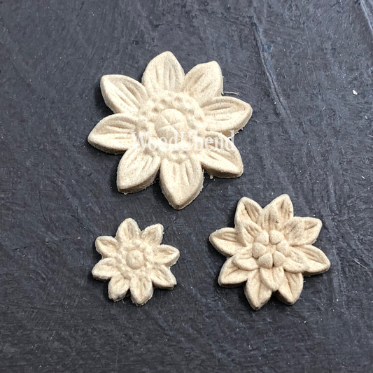 Woodubend 3Flower Sets WUB0464 5.5×4.5cm bendable when heated
