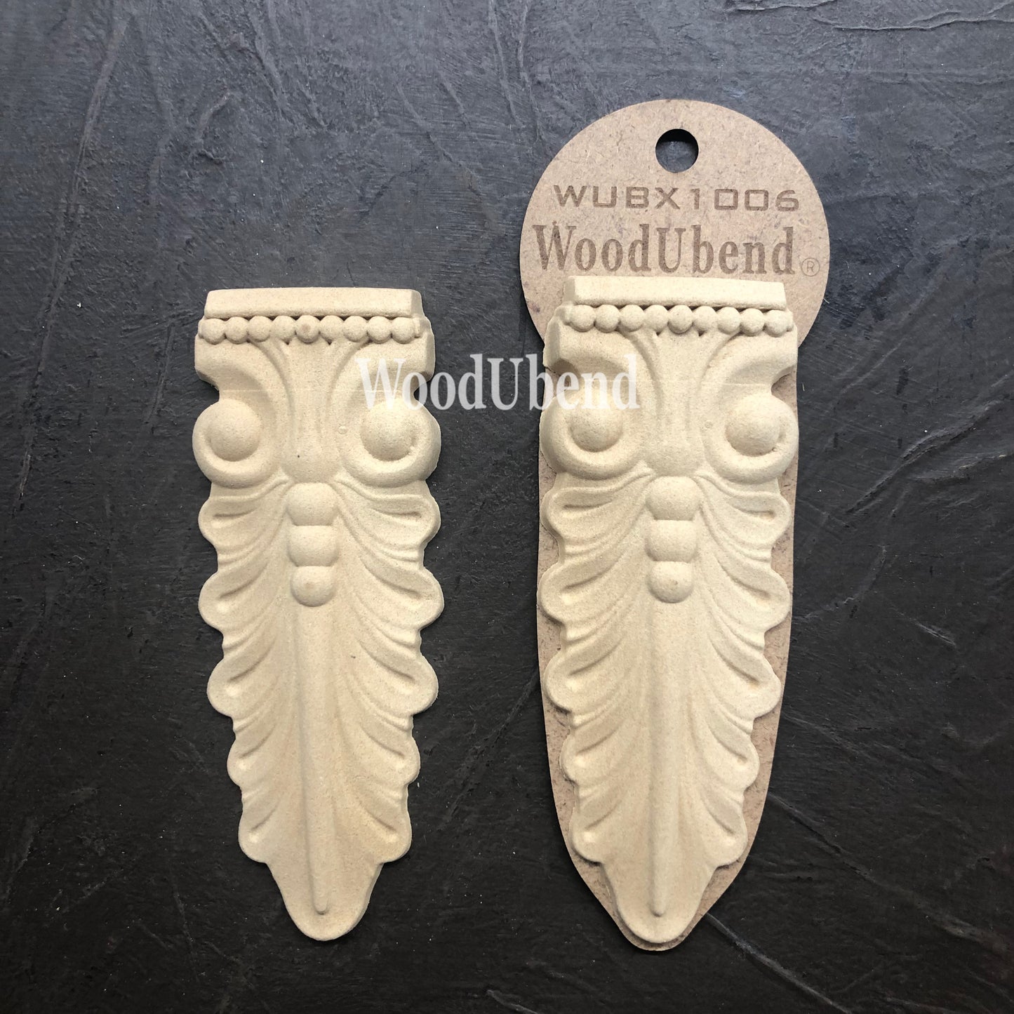Woodubend bendable when heated pair of  Corbel Leaves WUBX1006 13x5cm SKU X1006