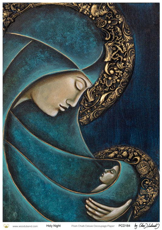 Posh Chalk Deluxe Decoupage  Paper Holy Night A3 (11.7 X 16.5 INCHES)