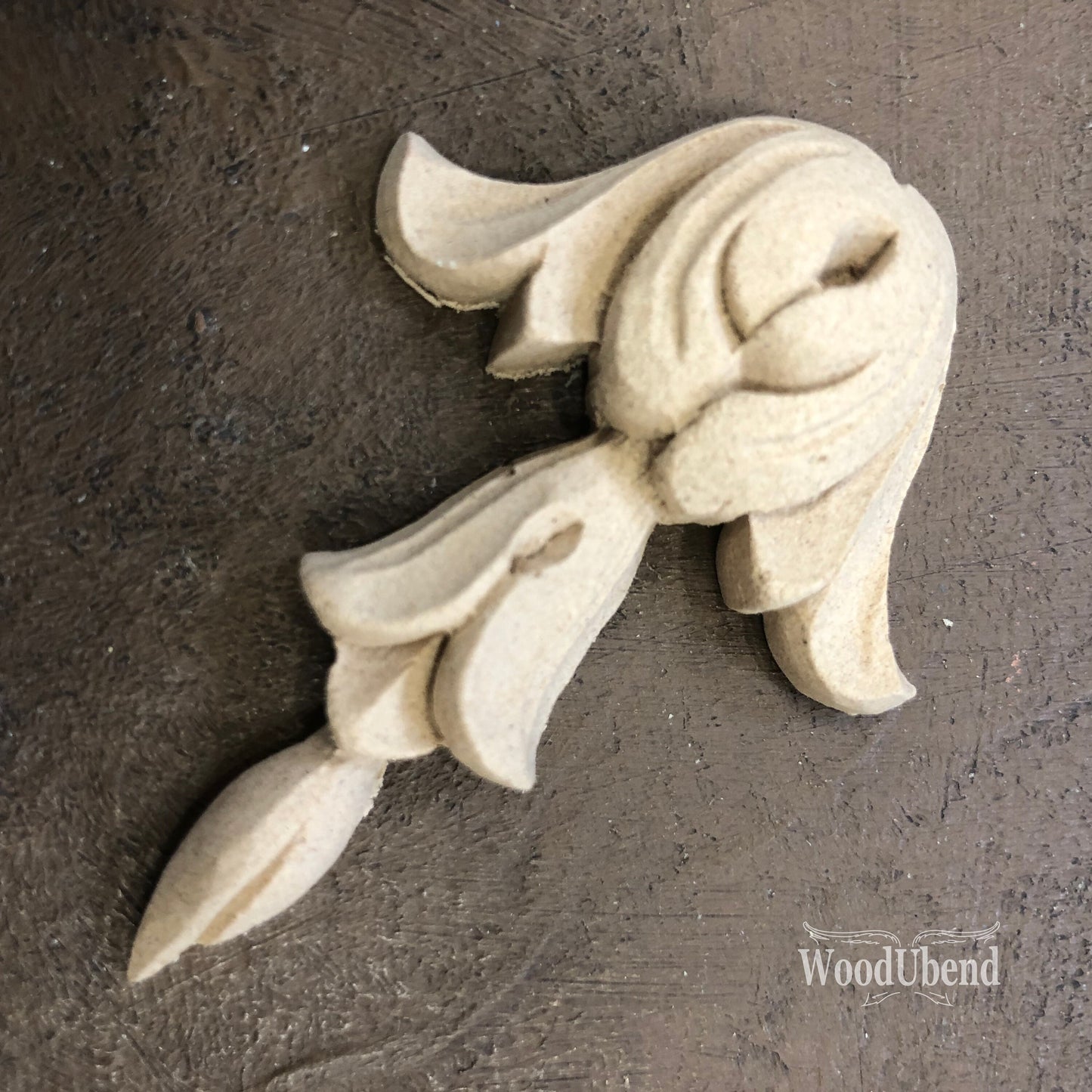 WooddUbend 6.5 x 4.5 cm Decorative vertical Applique/WoodUbend Furniture Moulding, SKU 2128 bendable when heated