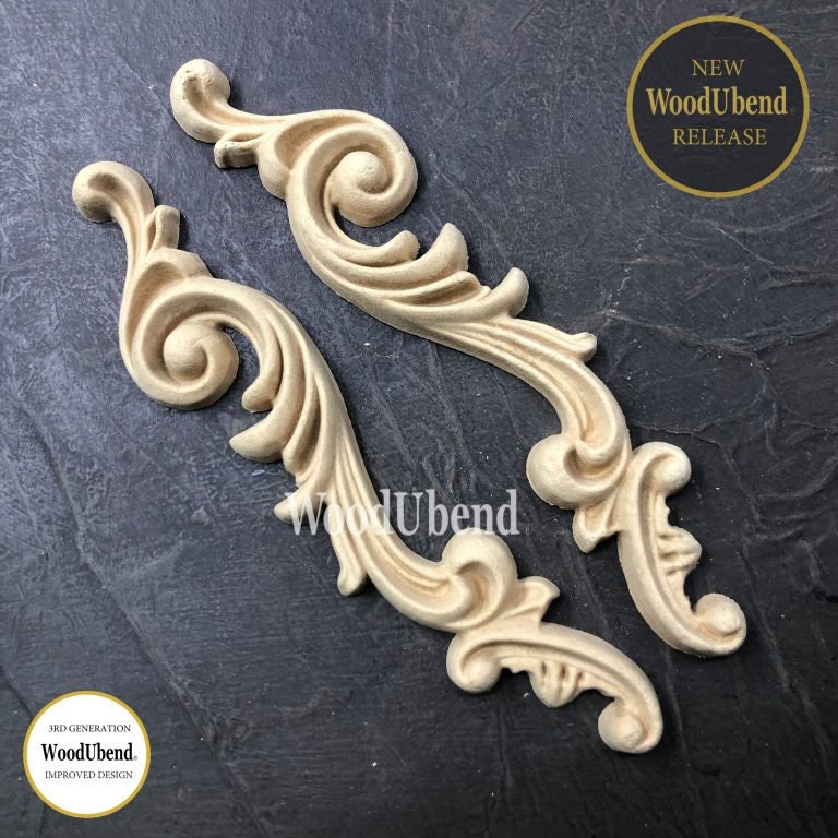 Woodubend 19cmx5cm pair of decorative scroll drops SKU 6024 bendable when heated