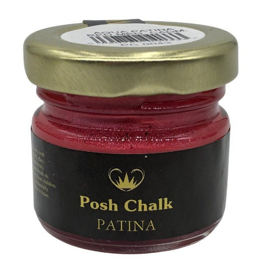 Posh Chalk Aqua Patina wax, Red Carmine water based wax