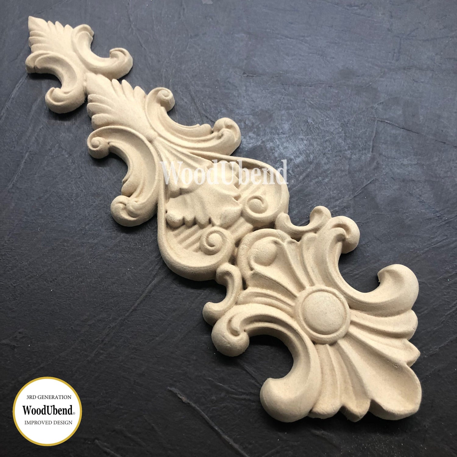 woodubend droplets, 29 x 9 cm, furniture applique, drop , SKU X1002. bendable when heated