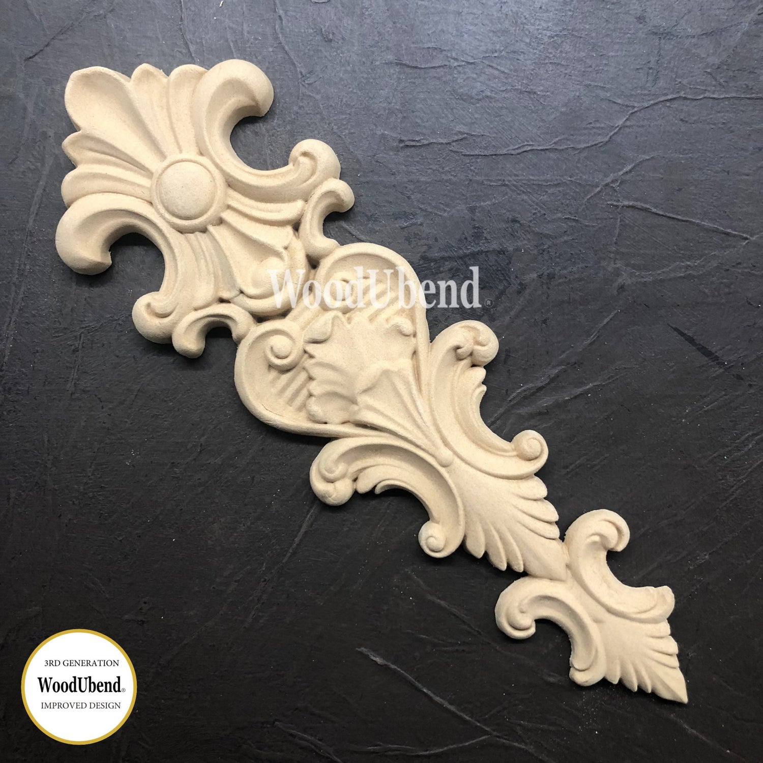 woodubend droplets, 29 x 9 cm, furniture applique, drop , SKU X1002. bendable when heated
