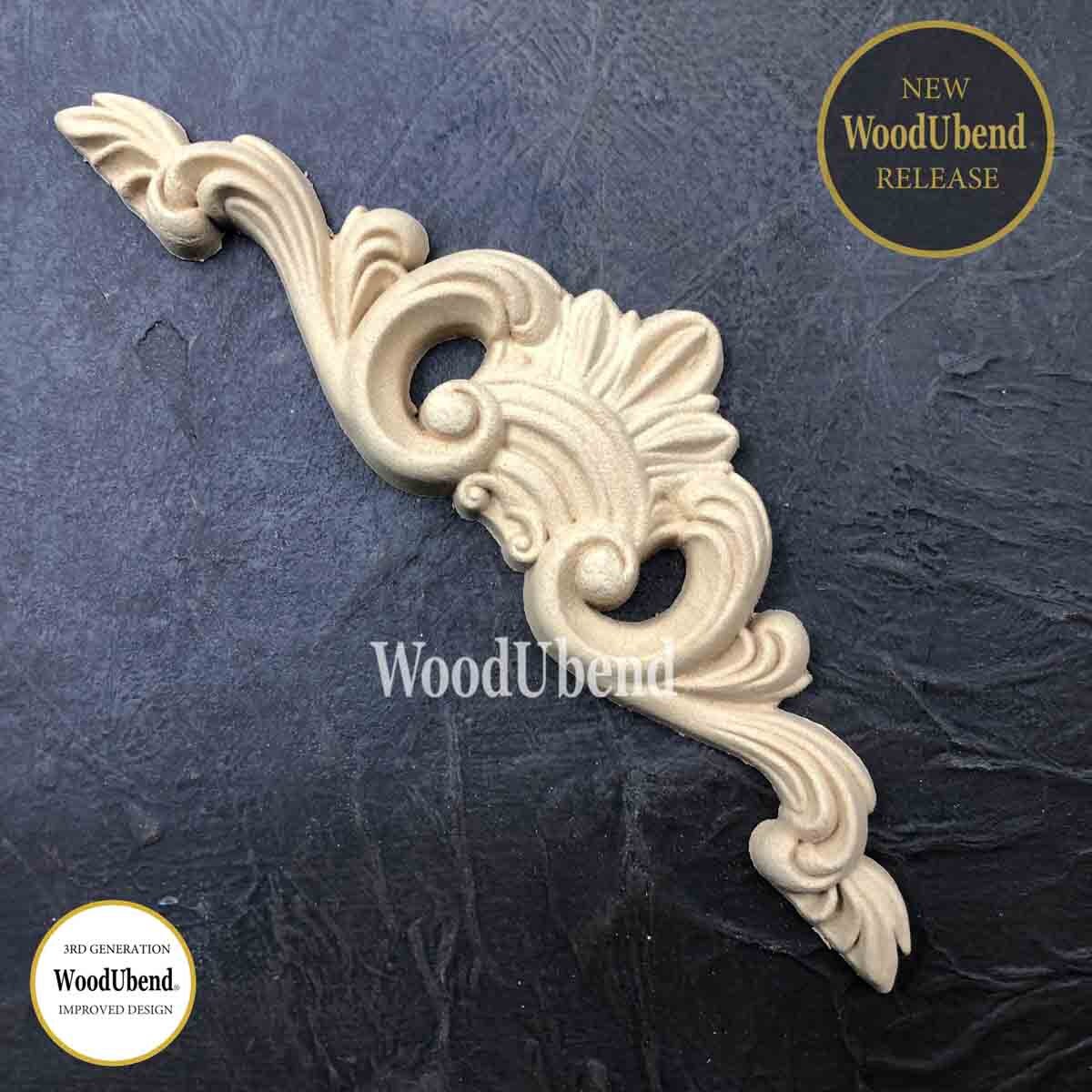 Woodubend Pediment , decorative molding carved mold for furniture 20x6cm, SKU 6018, bendable when heated.