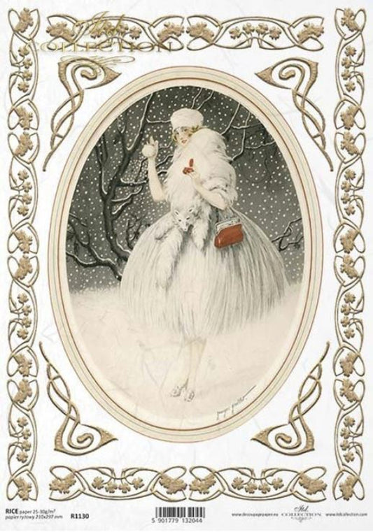ITD COLLECTION Winter Couture Rice Paper A4 (8.3 X 11.7 INCHES)