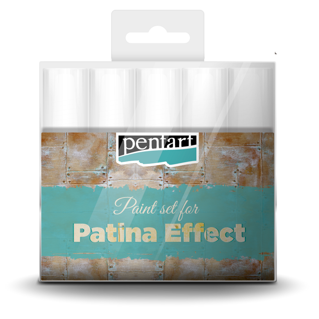 Pentart patina effect paint set, 5X 220ml