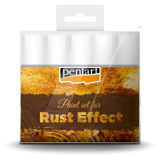 Pentart rust effect paint set, 5X 220ml