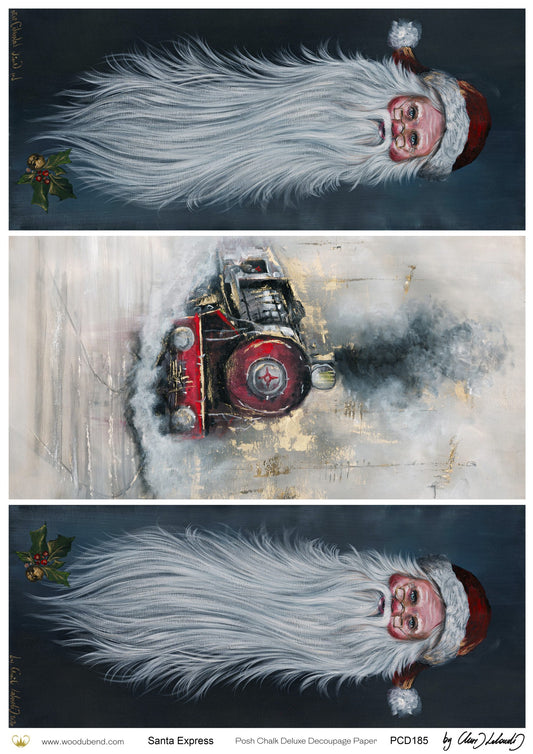 Posh Chalk Deluxe Decoupage  Paper Santa Express  A3 (11.7 X 16.5 INCHES)