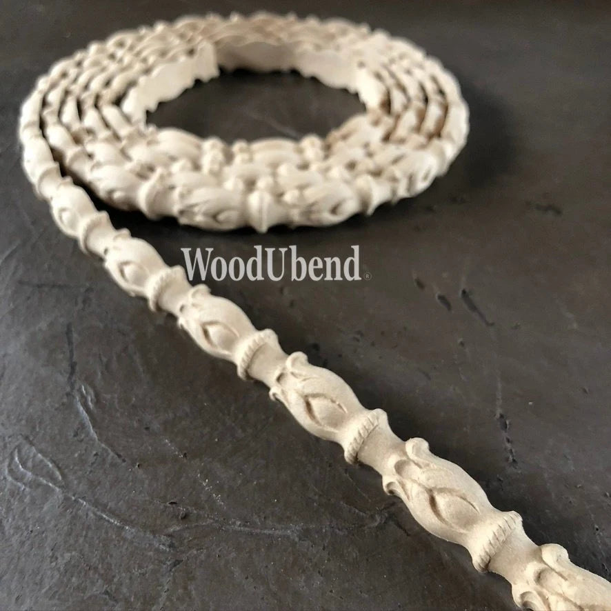 woodubend bendable when heated 1.2 cm X 210cm Intricate trim SKU TR 714