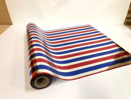 Red, Blue, Silver Stripes Foil