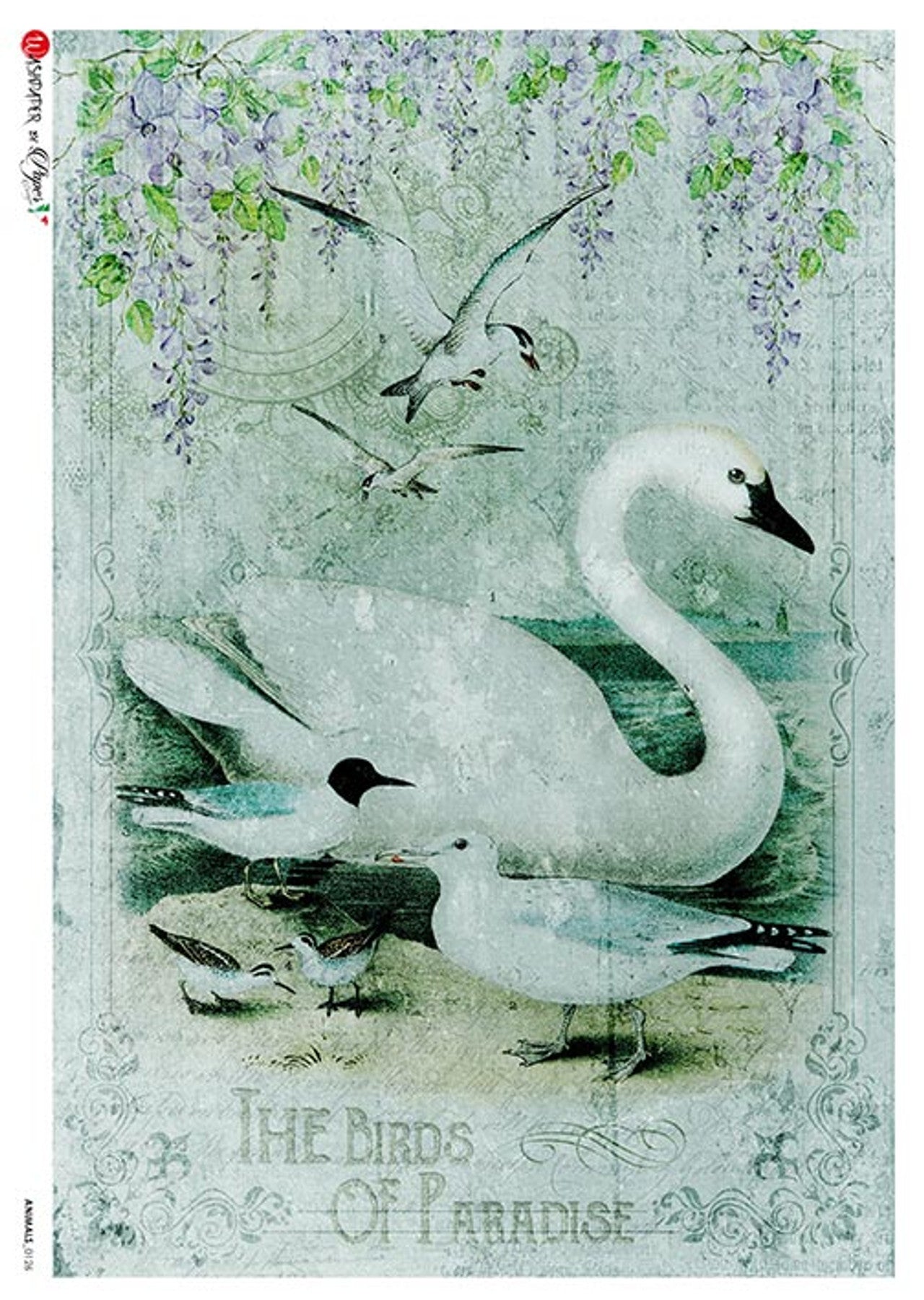 Paper Designs Animals  0126 RICE PAPER A4 (8.3 X 11.7 INCHES)