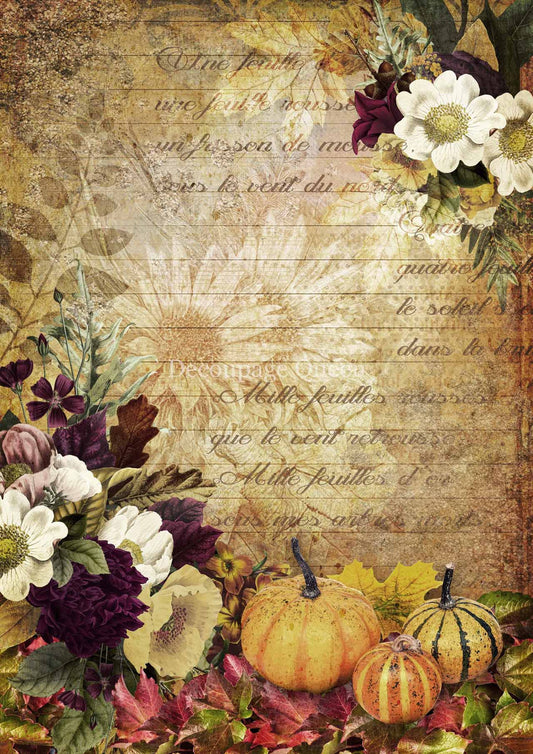 Decoupage Queen Autumn Message Rice Paper A3 (11.7 X 16.5 INCHES)