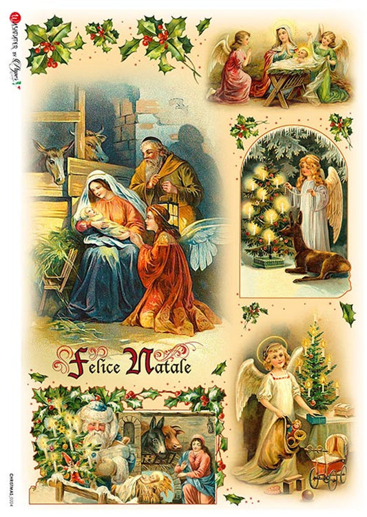 Paper Designs Christmas  0224 RICE PAPER A4 (8.3 X 11.7 INCHES)