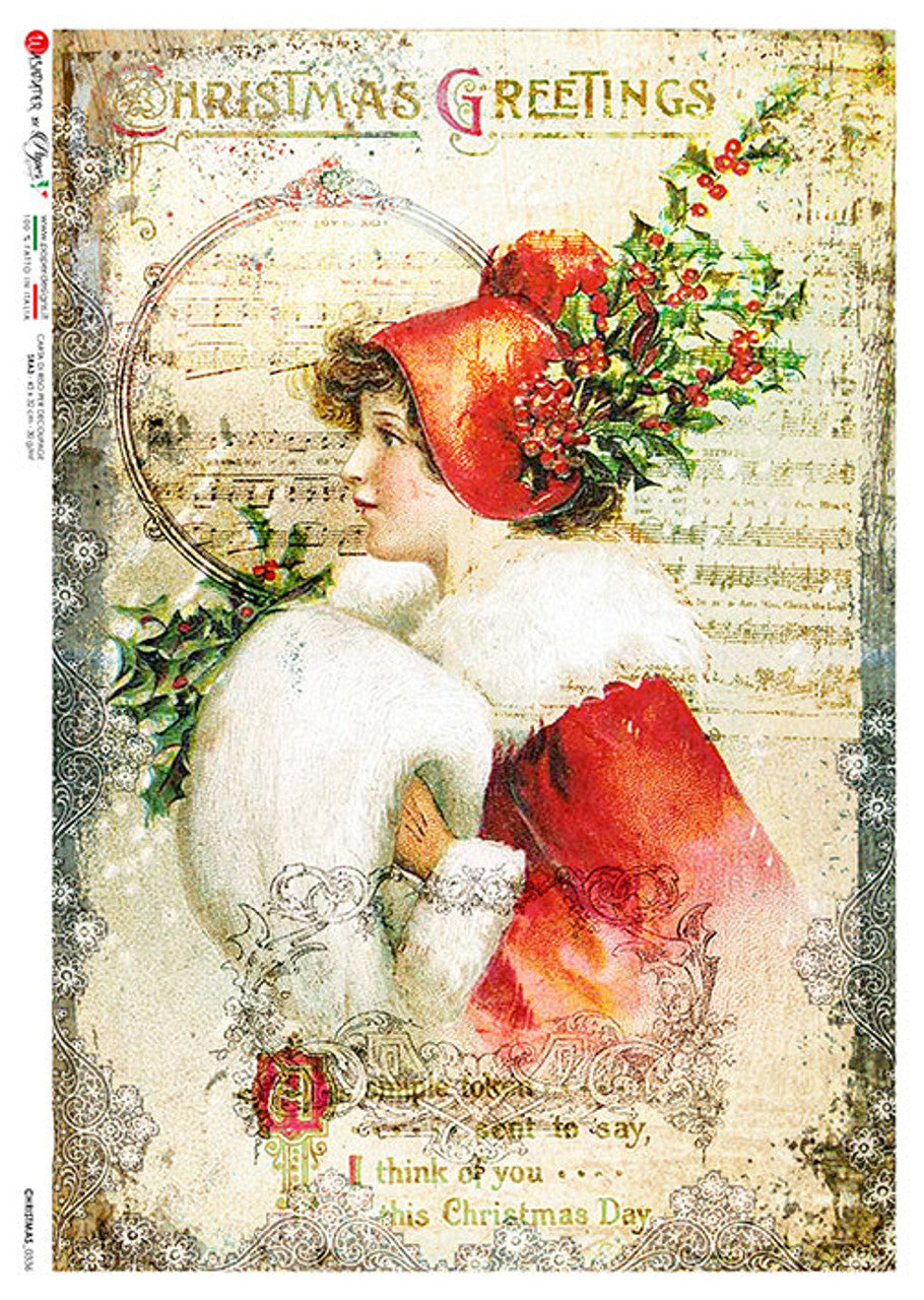 Paper Designs Christmas  0336 RICE PAPER A4 (8.3 X 11.7 INCHES)