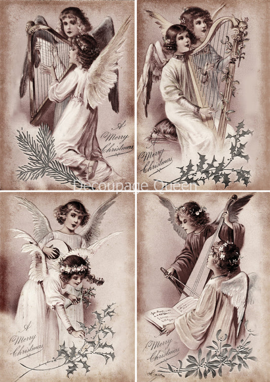 Decoupage Queen Choral Angels Rice Paper A4 (8.3 X 11.7 INCHES)