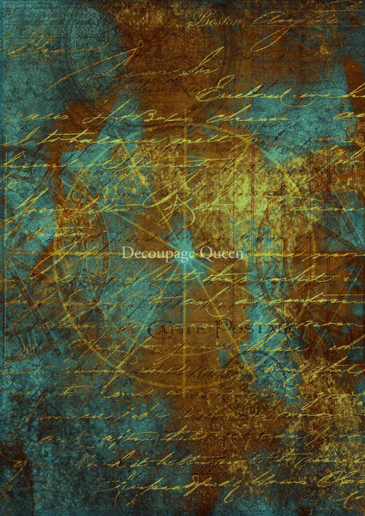 Decoupage Queen Hobbilicious  Mapped in Blue A4 (8.3 X 11.7 INCHES)