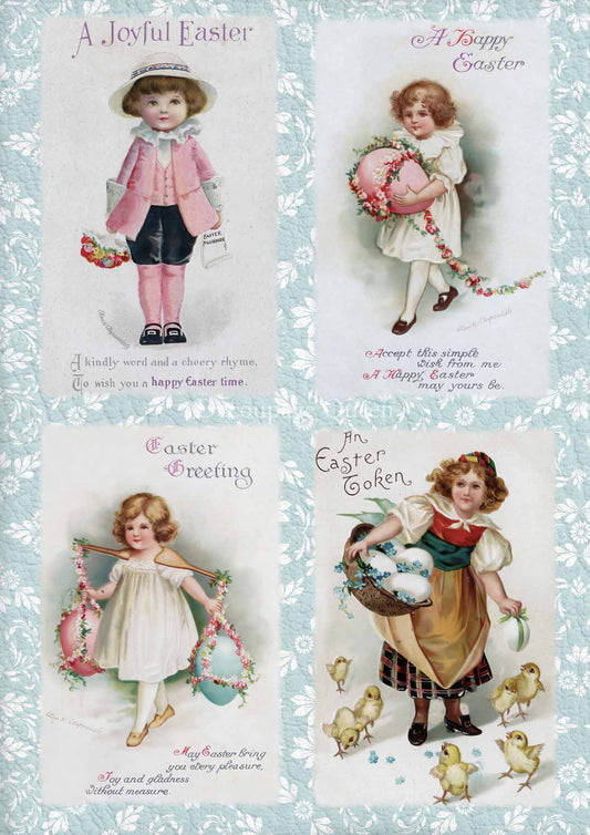 Decoupage Queen Easter Kids A4 (8.3 X 11.7 INCHES)