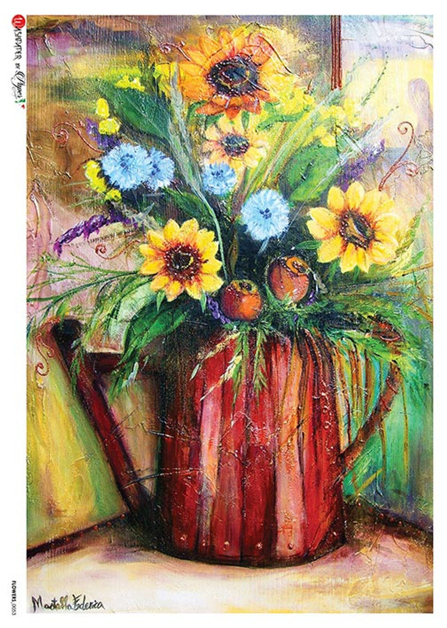 Paper Designs Flowers 0053 RICE PAPER A4 (8.3 X 11.7 INCHES)