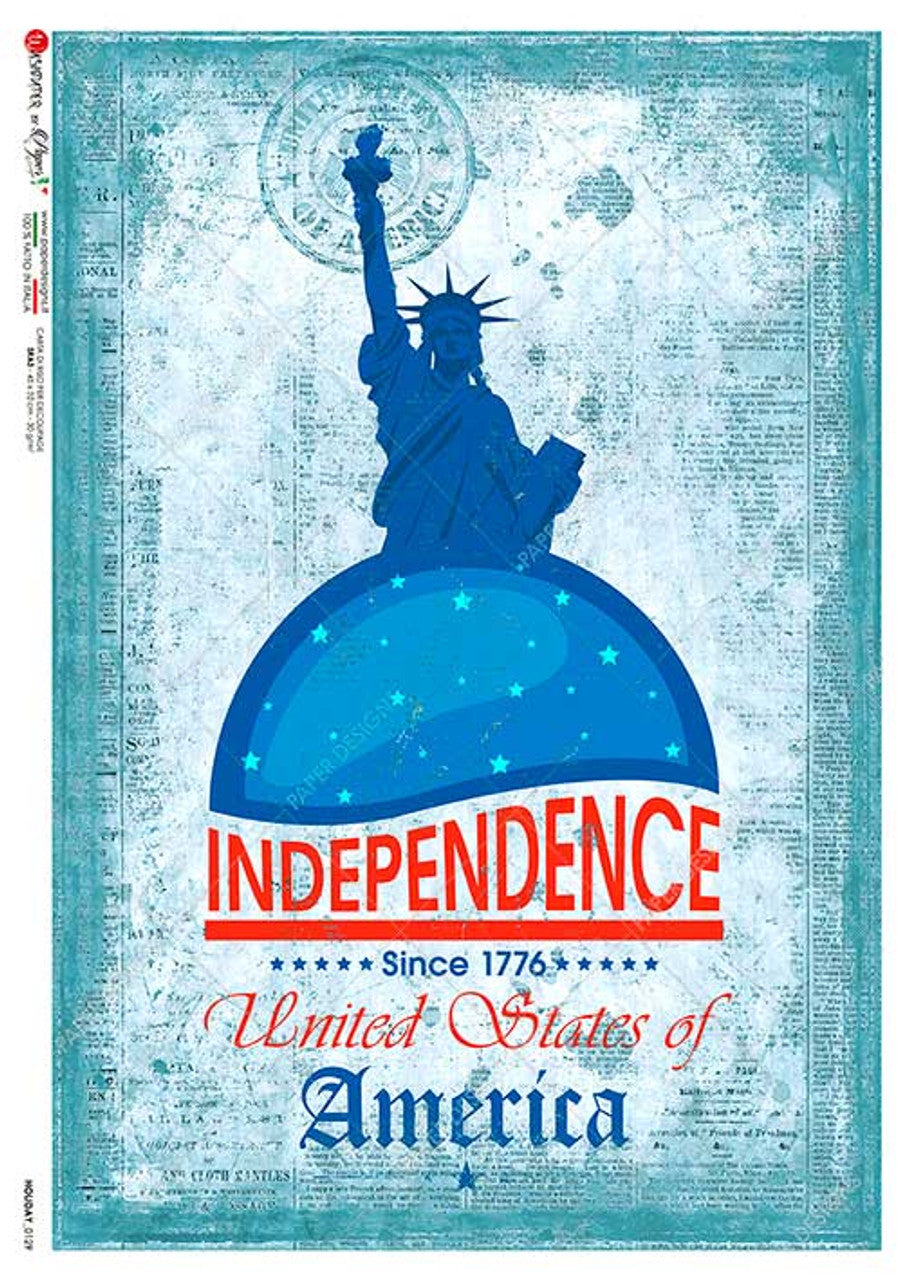 Paper Designs Rice Paper Since 1776 Independence Rice Paper 0129 A4 8.3 X 11.7 inches