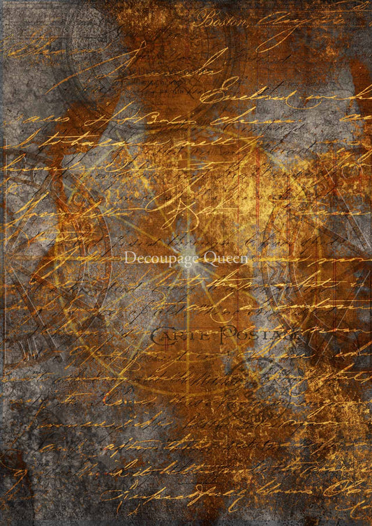 Decoupage Queen Hobbilicious Mapped in Gold A3 (11.7 x 16.5 INCHES)