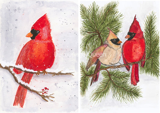 Old to Ooh La La Red Birds Rice Paper A4 (8.3 X 11.7 INCHES)