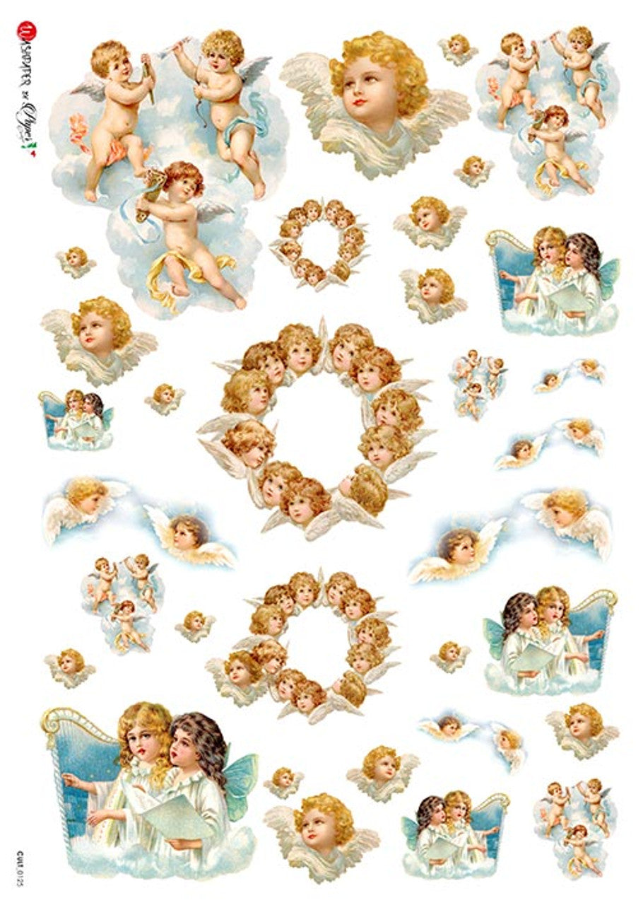 Paper Designs Culture 0125 Small Angels RICE PAPER A4 (8.3 X 11.7 INCHES)