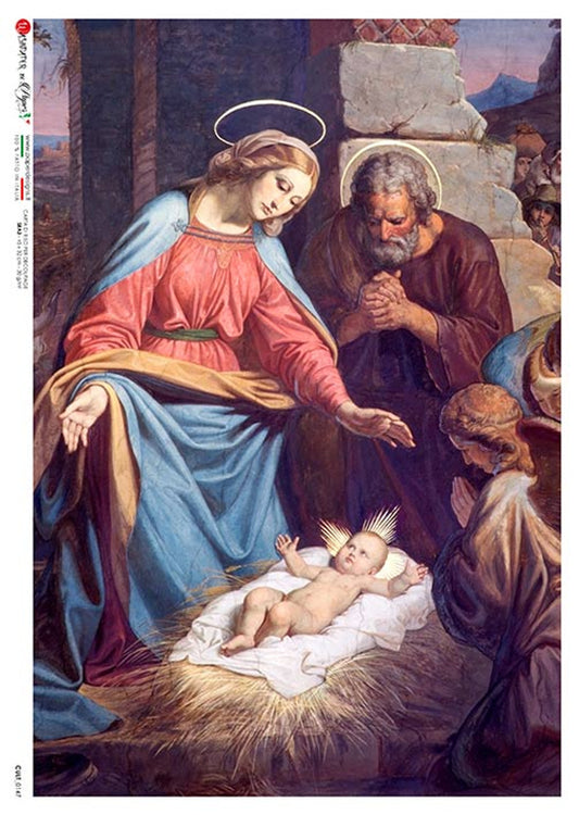 Paper Designs Culture 0147 Nativity RICE PAPER A4 (8.3 X 11.7 INCHES)