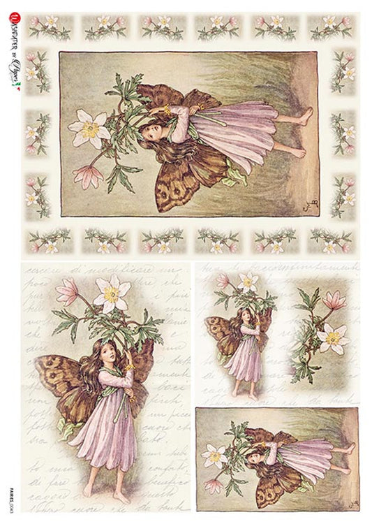 Paper Designs Fairies 0043  RICE PAPER A4 (8.3 X 11.7 INCHES)