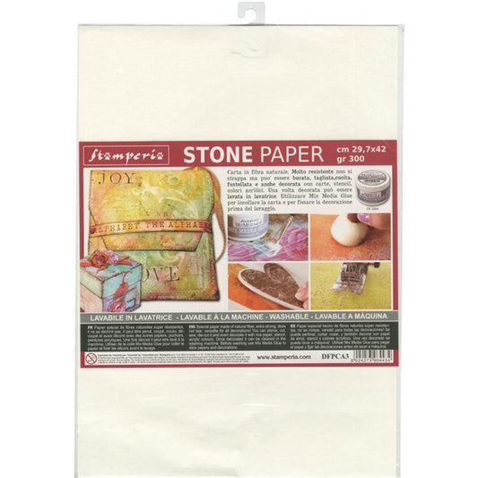 Stamperia Washable White Stone  Paper A3