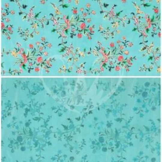 Posh Chalk Deluxe Decoupage Paper Turquoise Floral A1 (23.4 x 33.1 inches)