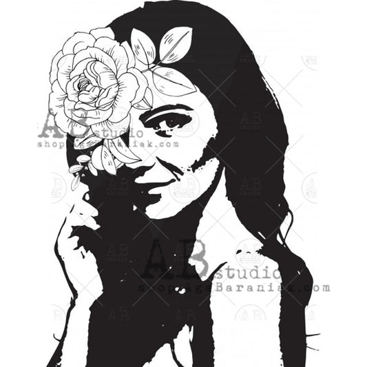 AB Studios Rice Paper B&W Face  A4 (8.3 X11.7 INCHES )