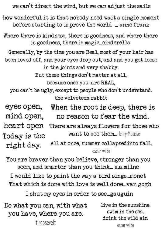 Decoupage Queen Ellen J Goods Favorite Quotes  Rice Paper A3 (11.7 X 16.5 INCHES)