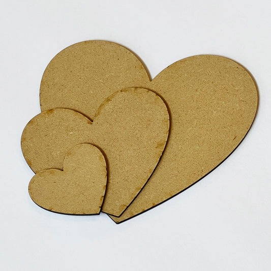 Decoupage Queen Life is beautiful HDF 3 pack hearts