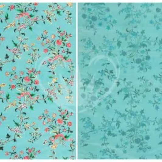 Posh Chalk Deluxe Decoupage Paper Turquoise Floral  A3 (11.7 X 16.5 INCHES)